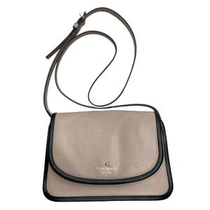 Kate Spade Ivy Ward Place Rose Cloud and Black Leather Bag